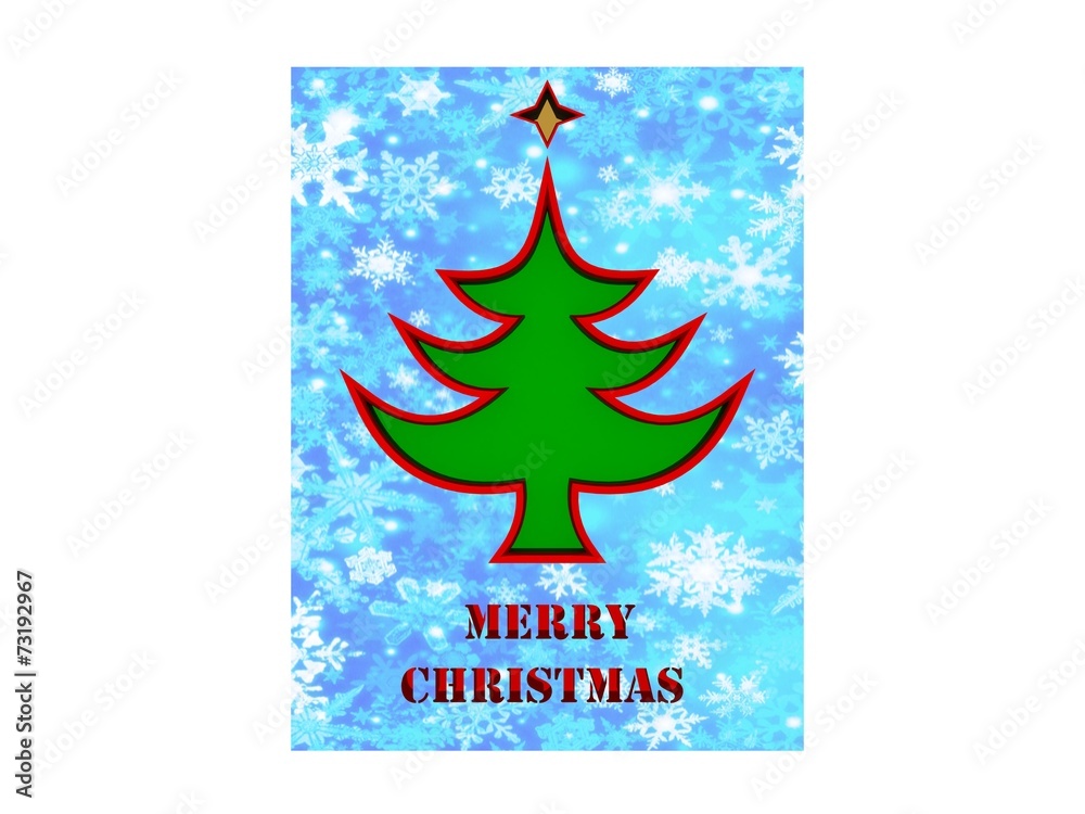 Naklejka premium Merry Christmas 3d card