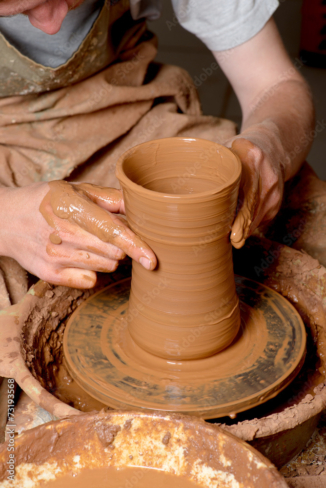 hands of a potter, creating an earthen jar hands of a potter, creating an earthen jar