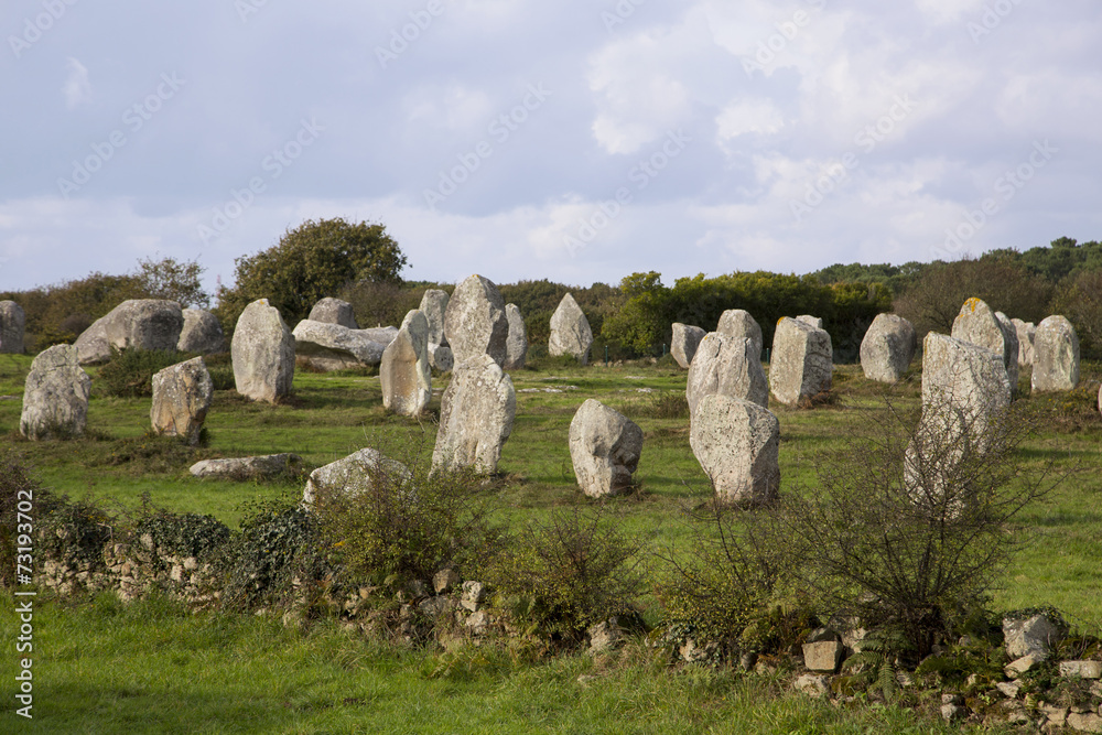 Intriguing standing stones at Carnac in Brittany, France Intriguing standing stones at Carnac in Brittany, France