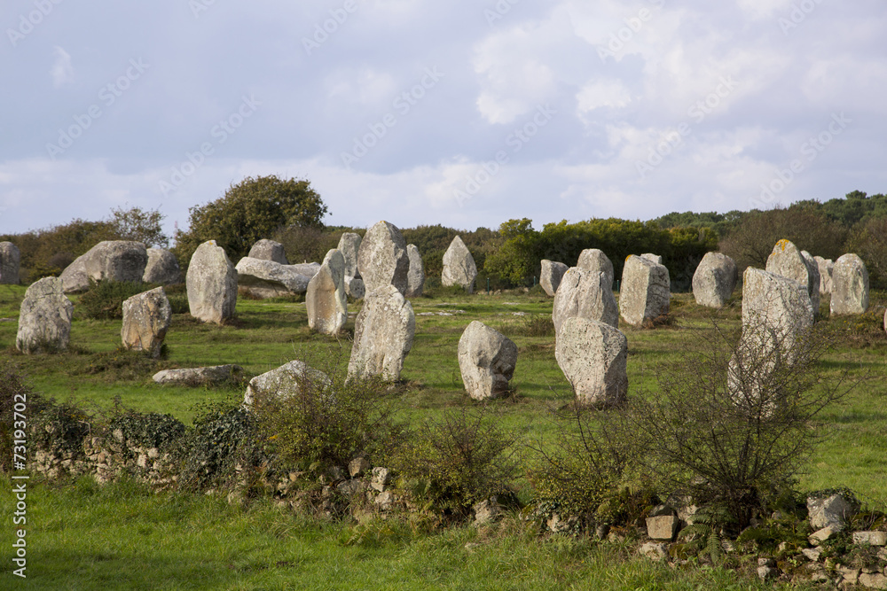 Intriguing standing stones at Carnac in Brittany, France