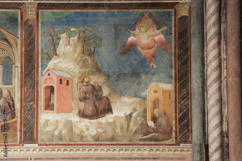 Stigmatisation des hl. Franziskus von Giotto in Assisi, Umbrien, Italien photo