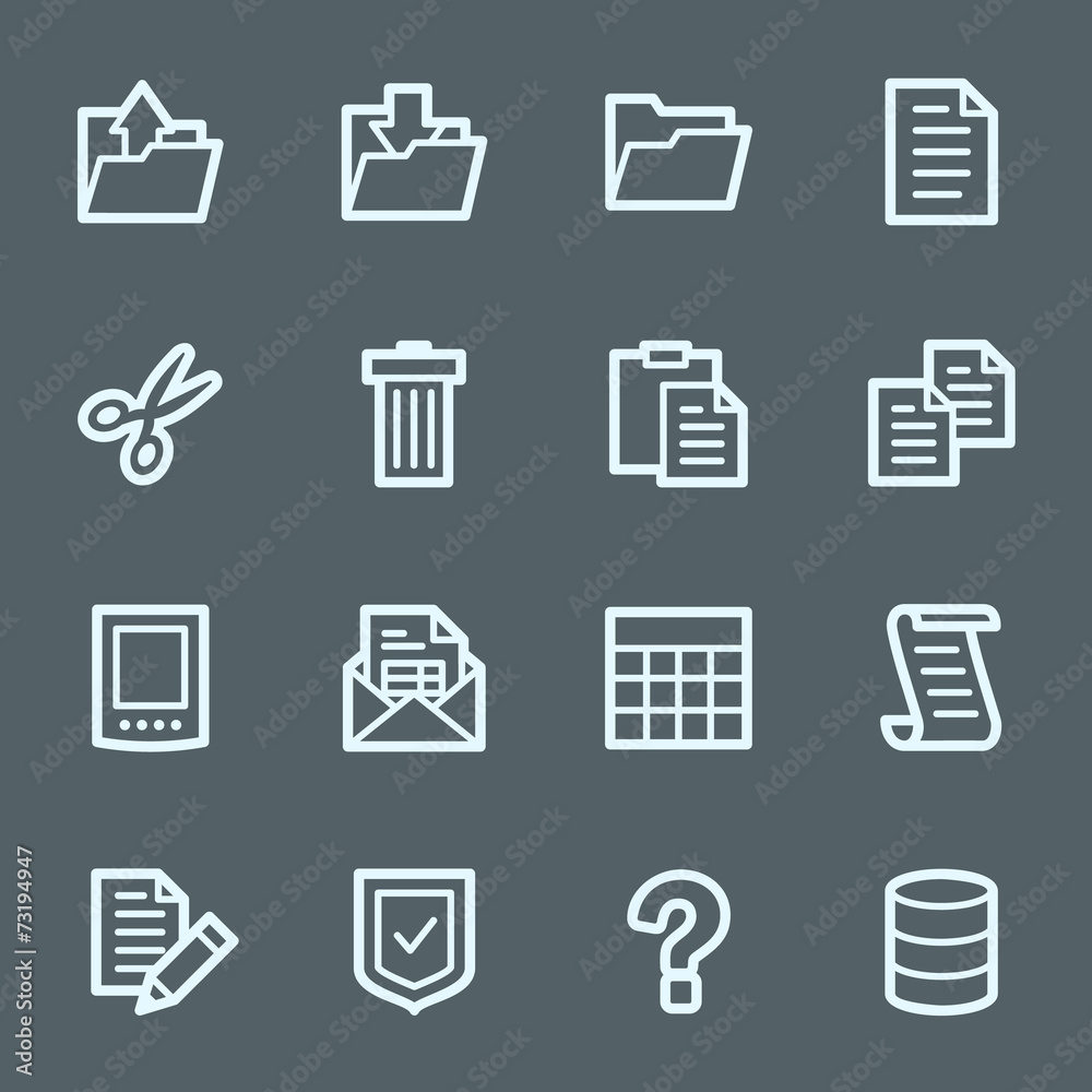 Document web icons set Document web icons set