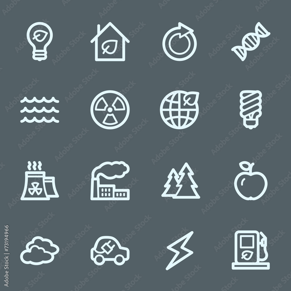 Green ecology web icons set Green ecology web icons set