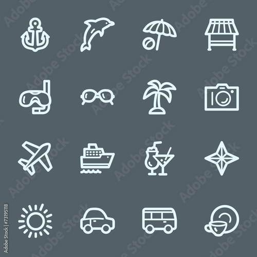 Vacation web icons set