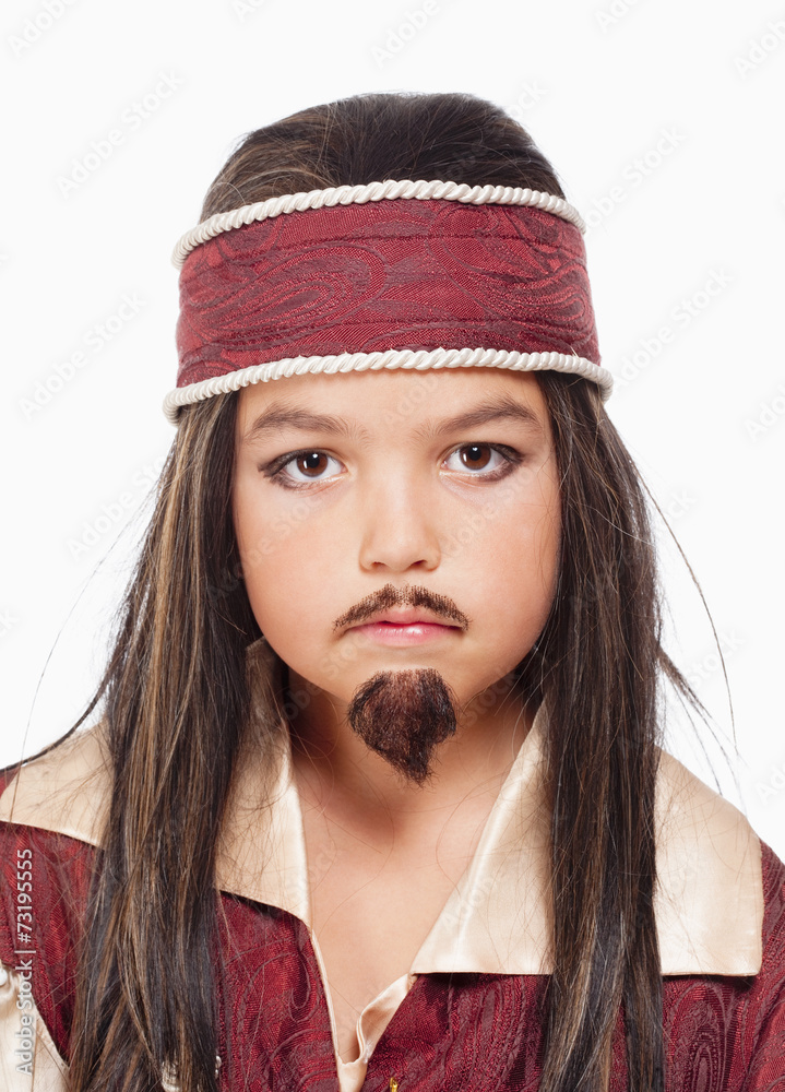 Little Boy in Wig in Pirate Costume Little Boy in Wig in Pirate Costume