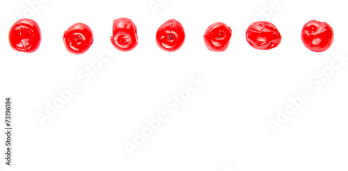 Photos Preserved cherry fruit over white background