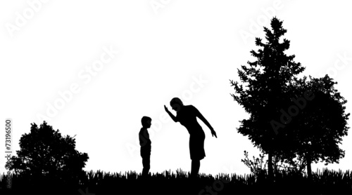 Vector silhouettes of family.