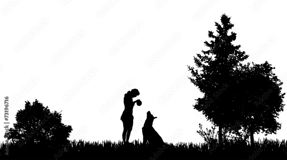 Vector silhouette of a woman.