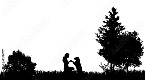 Vector silhouette of a woman.