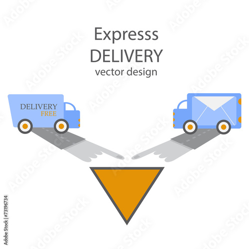 express delivery vector flat design illustration