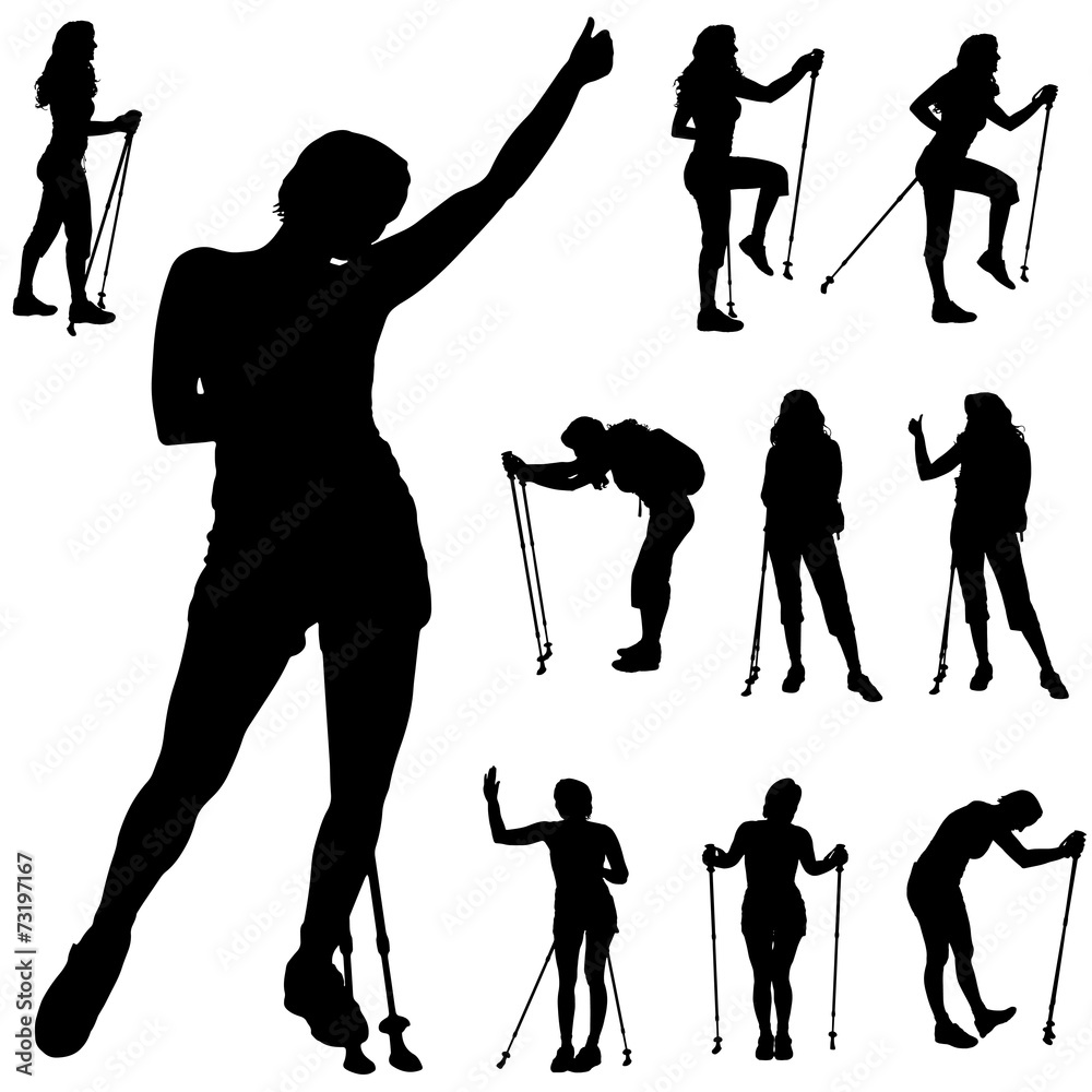 Naklejka premium Vector silhouette of woman.