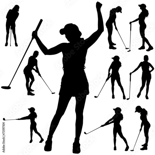 Vector silhouette of the woman.