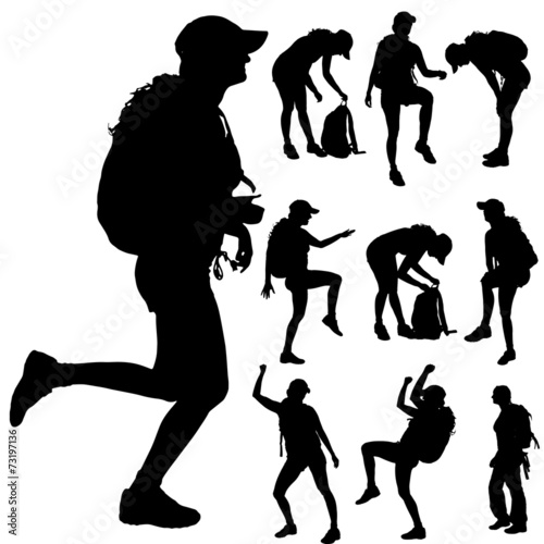 Vector silhouette of woman.