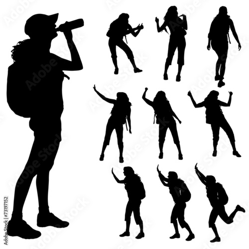 Vector silhouette of woman.