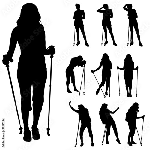 Vector silhouette of woman.