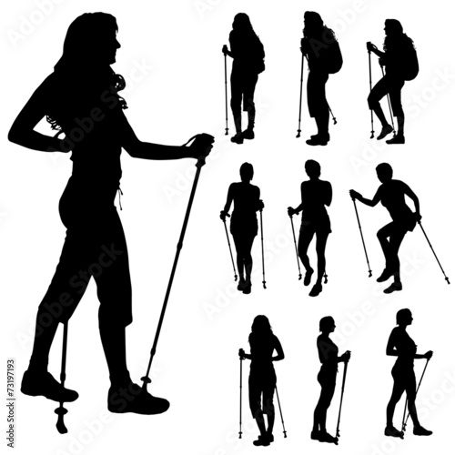 Vector silhouette of woman.