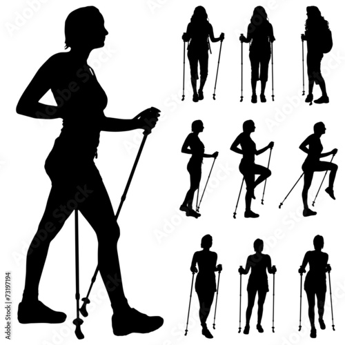Vector silhouette of woman.