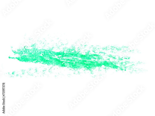 photo grunge green wax pastel crayon spot isolated on white