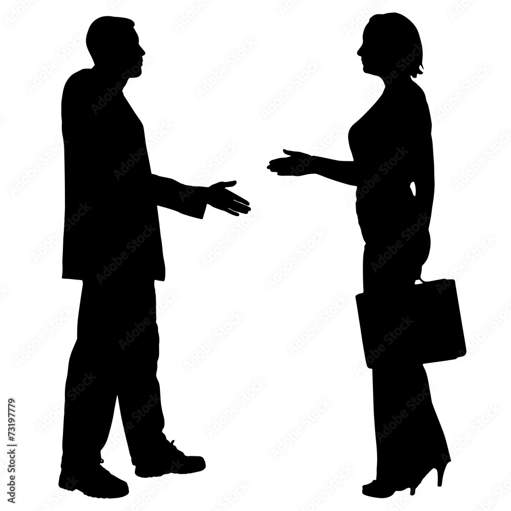 Vector silhouettes of business people. Vector silhouettes of business people.
