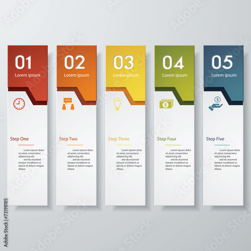 Design clean number banners template. Vector.