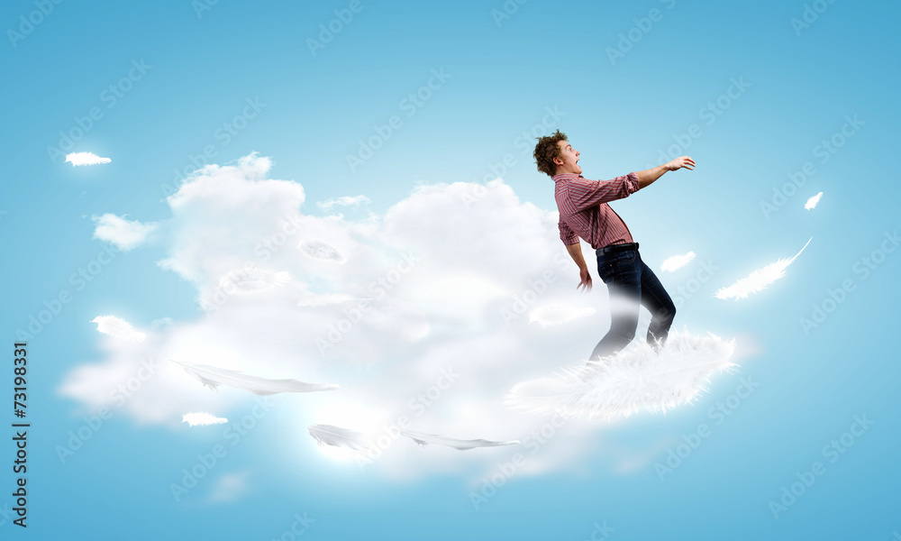 Man on cloud