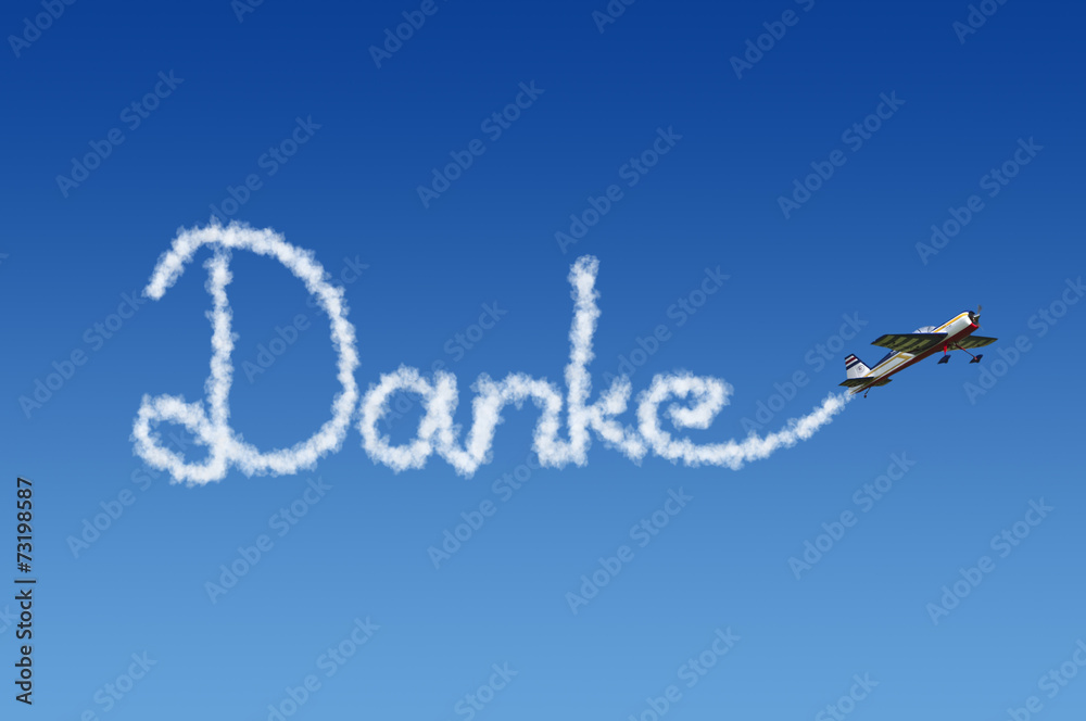 Fototapeta premium Danke Wolkenschreiber