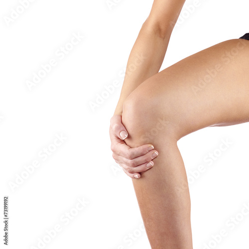 Pain in woman knee.