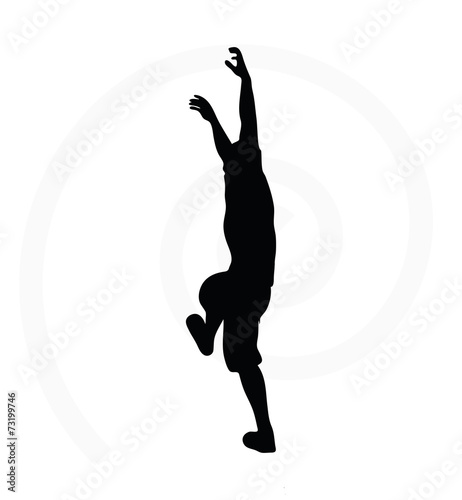 silhouette illustration of senior climber man