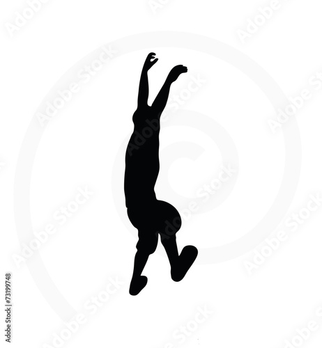 silhouette illustration of senior climber man