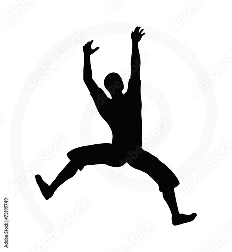 silhouette illustration of senior climber man