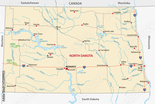 north dakota road map photo