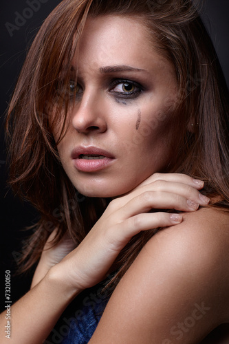 Young woman crying