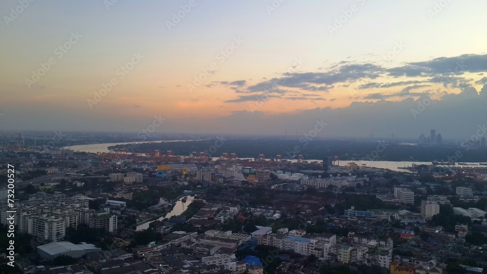 Bangkok city at sunset