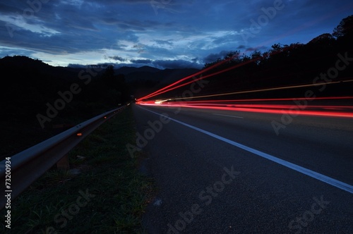 light trail at highway