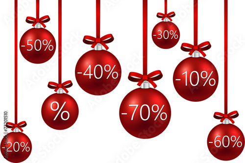 Sale background with christmas balls.