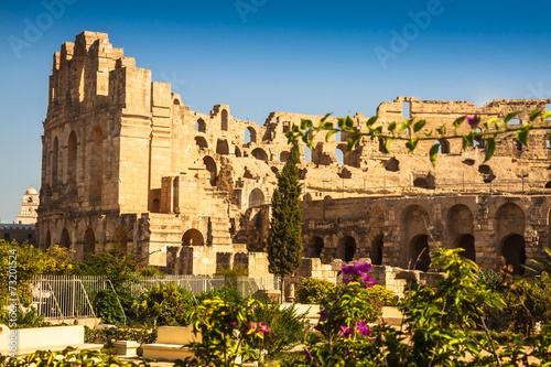 Obraz na płótnie Tunisia. El Jem (ancient Thysdrus). Ruins of the largest colosse w salonie