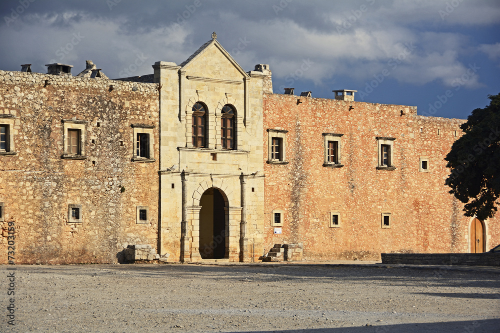 Kreta, Westfassade des Klosters Arkadi.