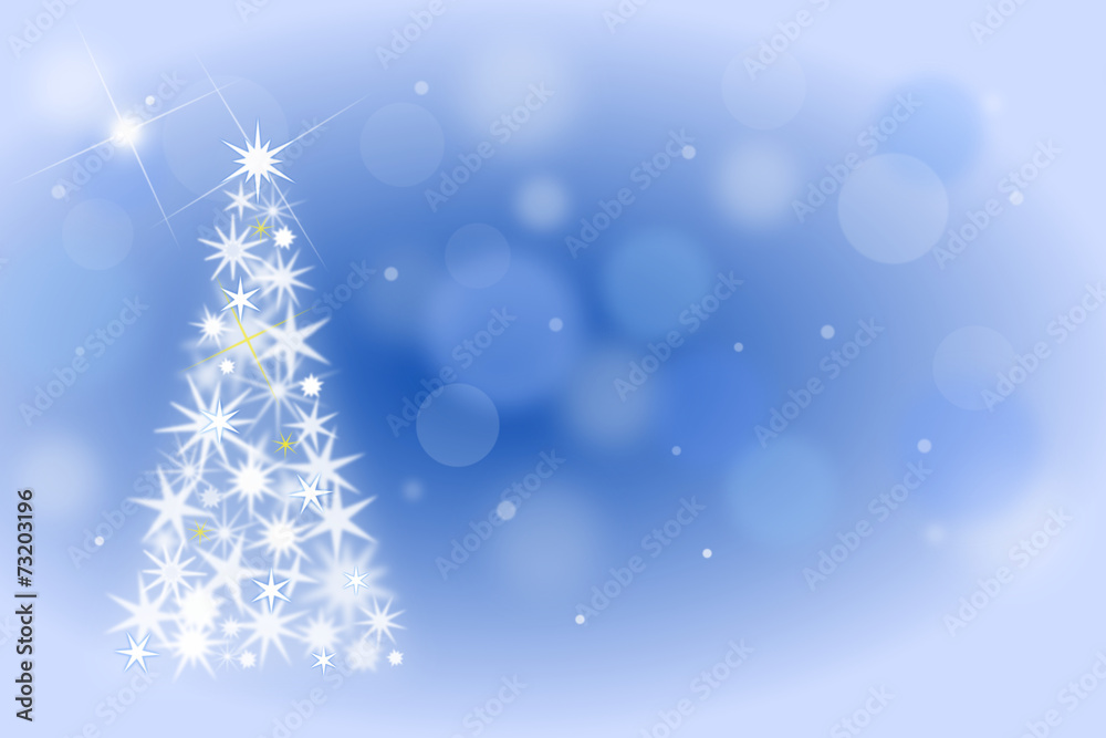 Christbaum mit Sternen, blau, Illustration #9 Christbaum mit Sternen, blau, Illustration #9