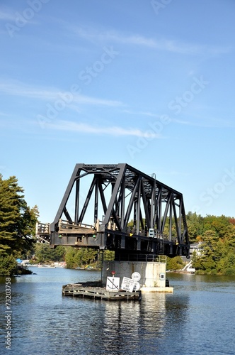 Swinging bridge in Parry Sound, Ontario, Canada