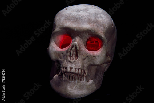 Skull head with red eyes