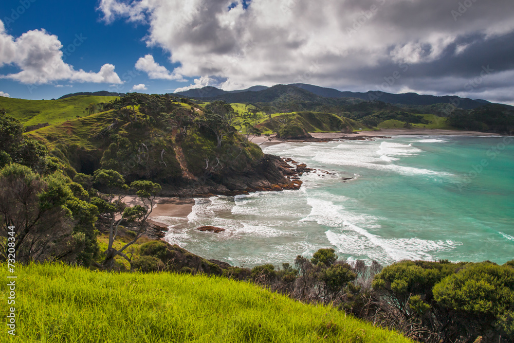 Naklejka premium Zaciszne plaże w Bay of Islands, Northland Nowa Zelandia