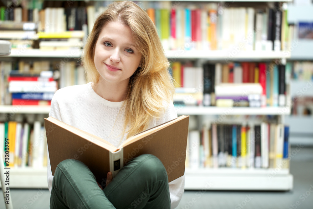 young student at library young student at library