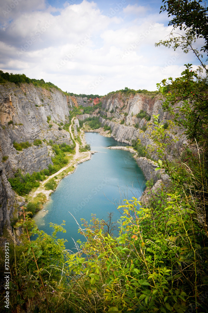 Small lake in a quarry
