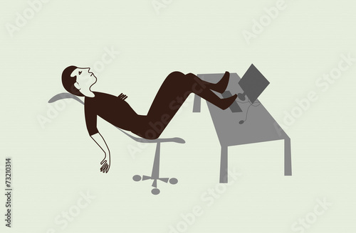 Relaxing man at the office