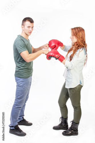 Couple ready for fight