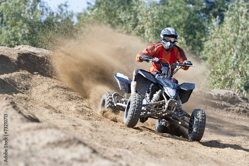 Rider driving in the quadbike race