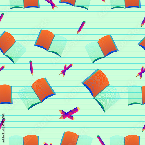 Seamless pattern with books