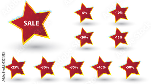 winter sale labels star