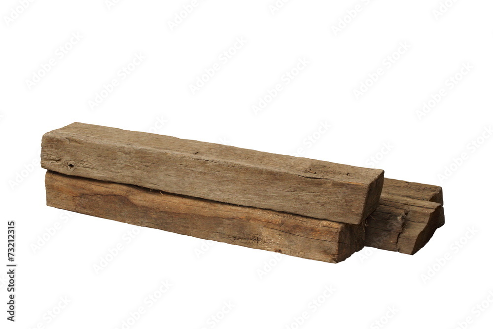 Fototapeta premium ancient oak beams on white