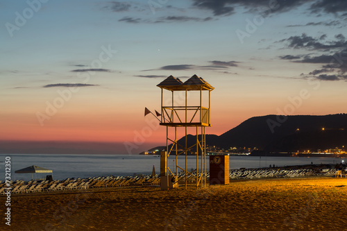 The sunset at the Cleopatra beach  in Alanya. Turkey © wjarek